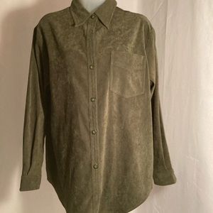 Button down small green fashion bug top
